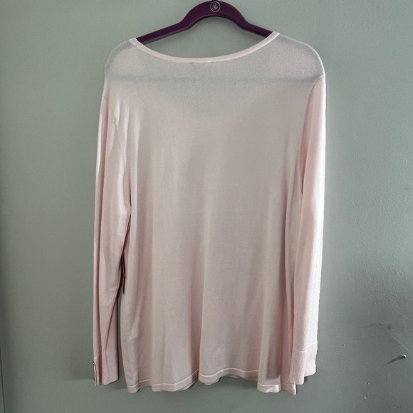 Chicos Sweater Women XL Pink Pullover Feminine Ballerina Neutral Boho Western - Picture 9 of 14